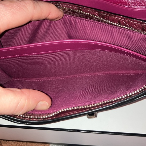 Coach Burgundy leather Snake Print wallet with turnlock closure silver h… - Picture 6 of 12